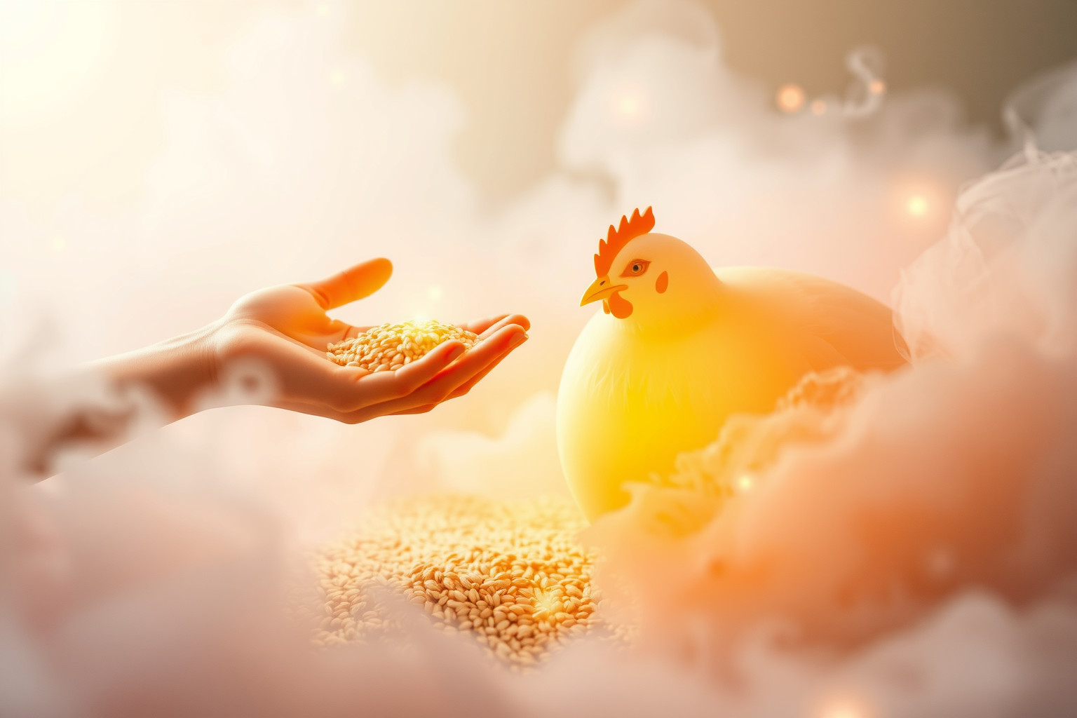 Sognare di nutrire una gallina grassa simboleggia prosperità imminente.