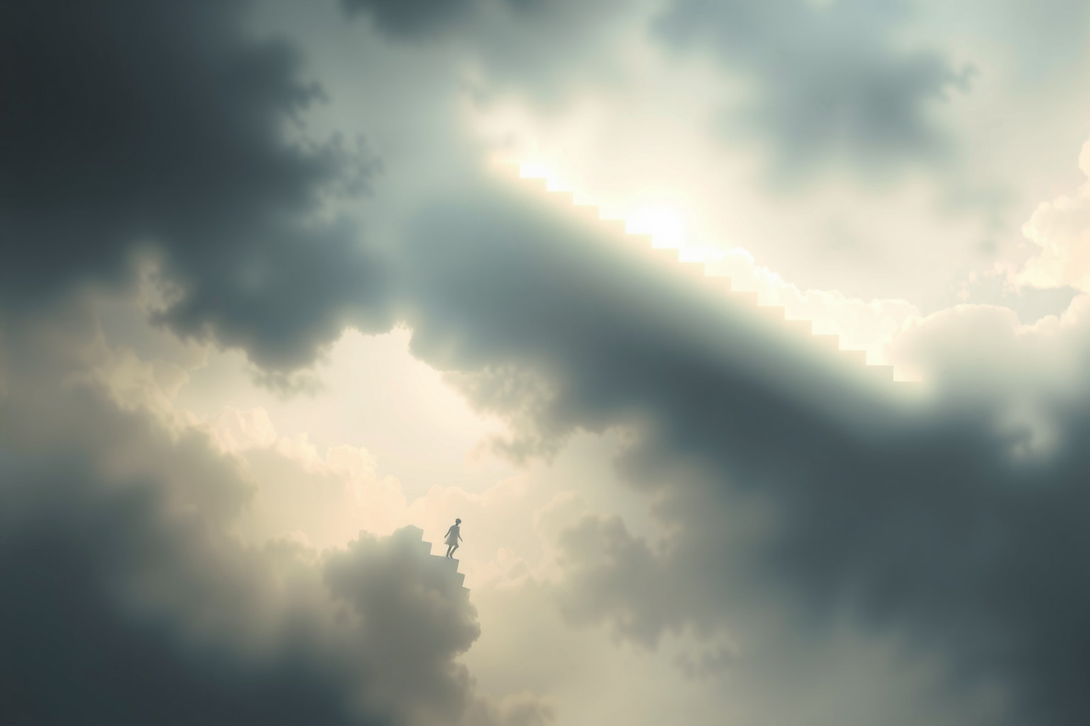 Scendere la scala del cielo simboleggia dubbi interiori e inquietudini.