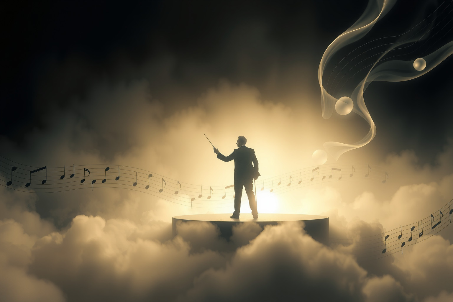 Sognare un direttore d'orchestra famoso simboleggia controllo e armonia interiore.