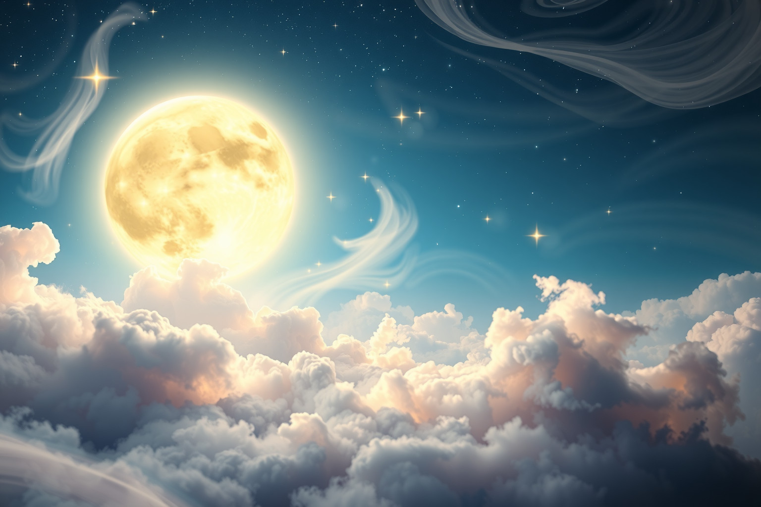 Sognare la luna piena simboleggia intuizione e cambiamenti imminenti.