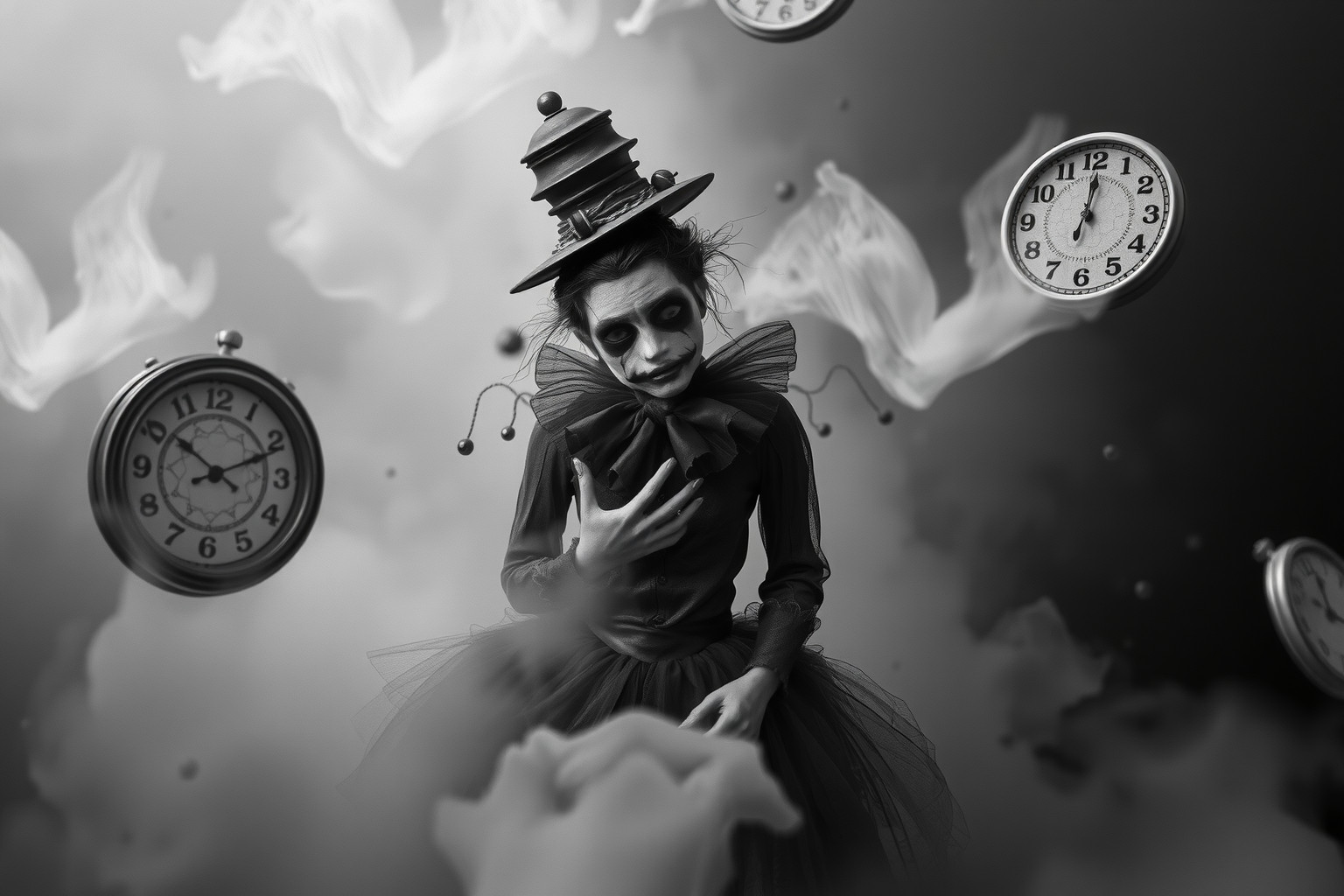 Sognare Pierrot in bianco e nero evoca nostalgie e ricordi passati.
