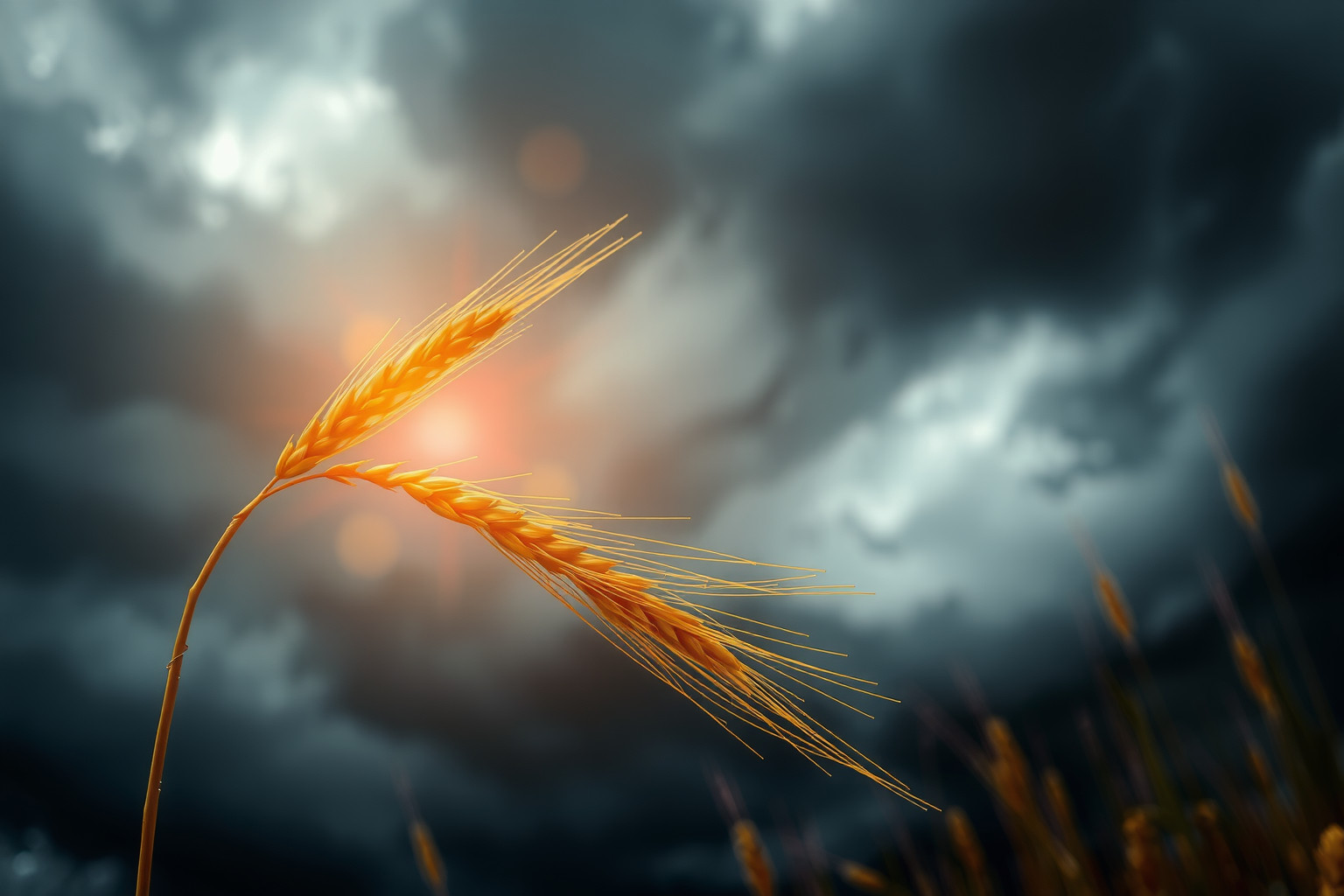 Sognare spighe in tempesta simboleggia sfide e prosperità imminente.