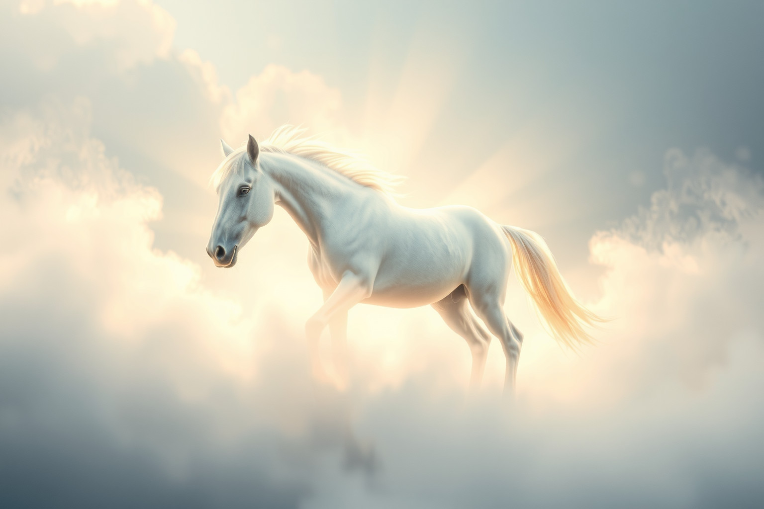 Sognare un cavallo bianco che si avvicina simboleggia purezza imminente.