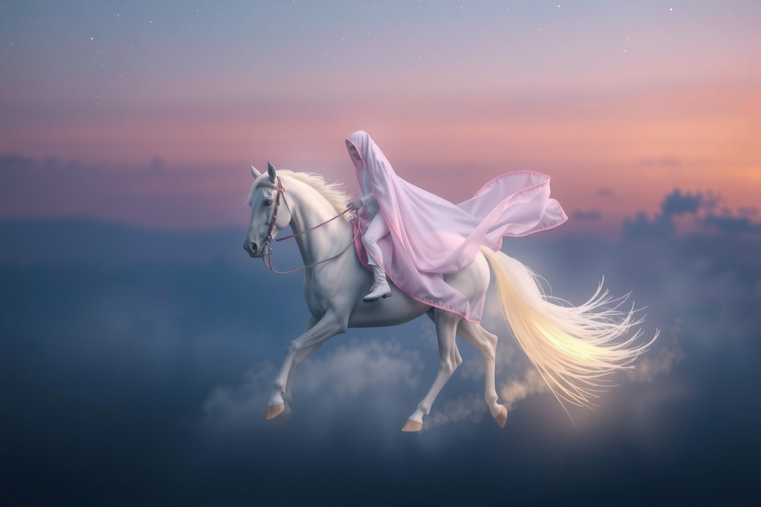Sognare cavallo bianco con cavaliere simboleggia purezza e guida.
