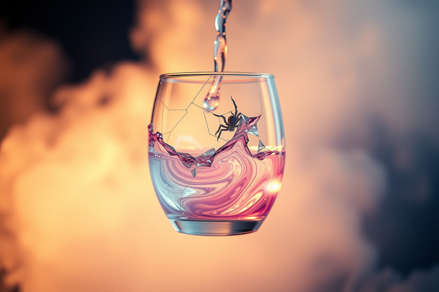 Sognare un cocktail in vetro rotto indica fragilità emotiva imminente.