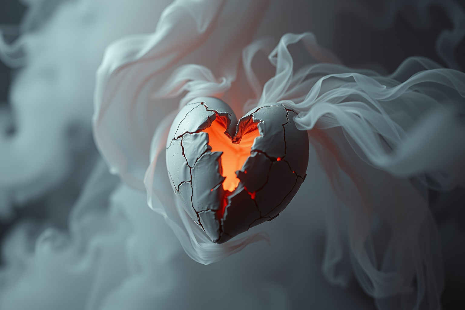Sognare un cuore spezzato riflette dolore emotivo e perdita interiore.