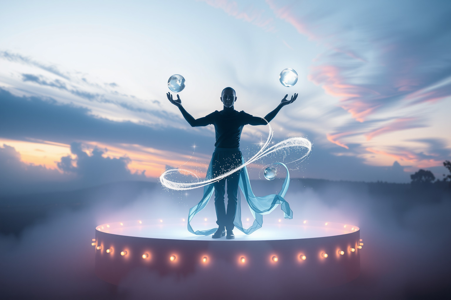 Sognare un giocoliere in un circo simboleggia equilibrio tra caos.