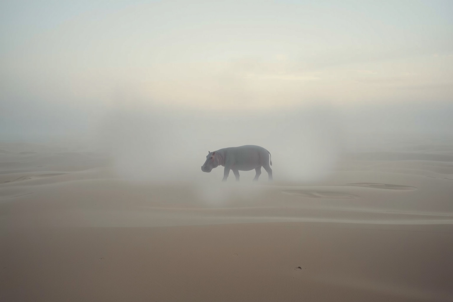 Sognare ippopotamo nel deserto riflette solitudine e isolamento emotivo.