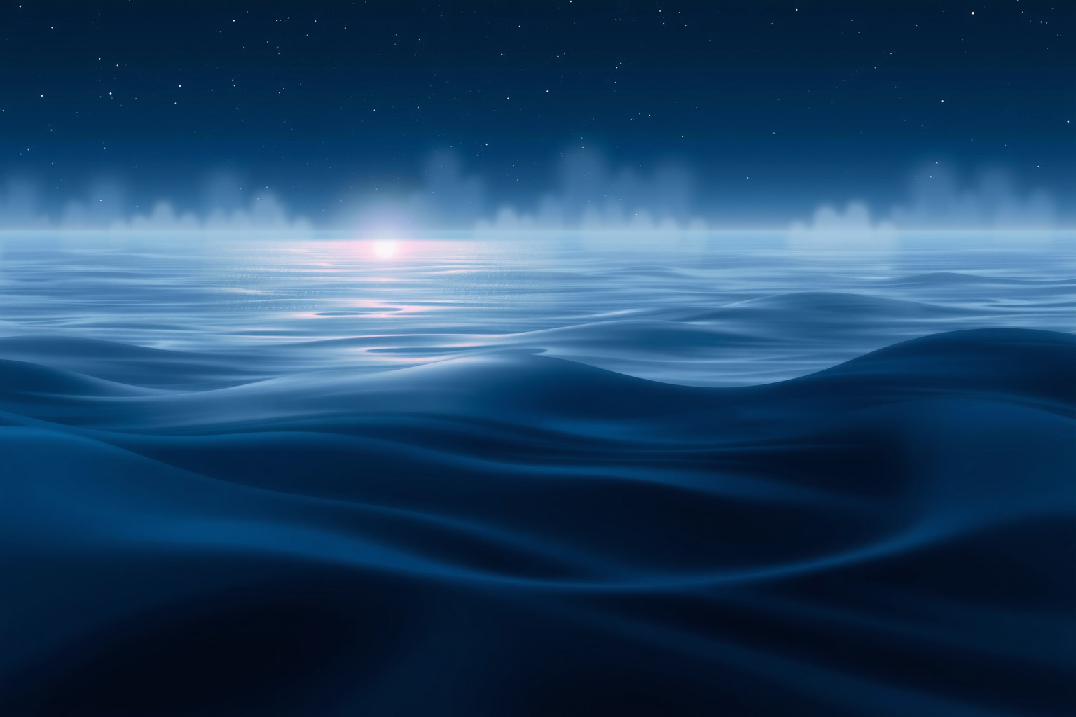 Sognare un mare calmo di notte simboleggia pace interiore profonda.