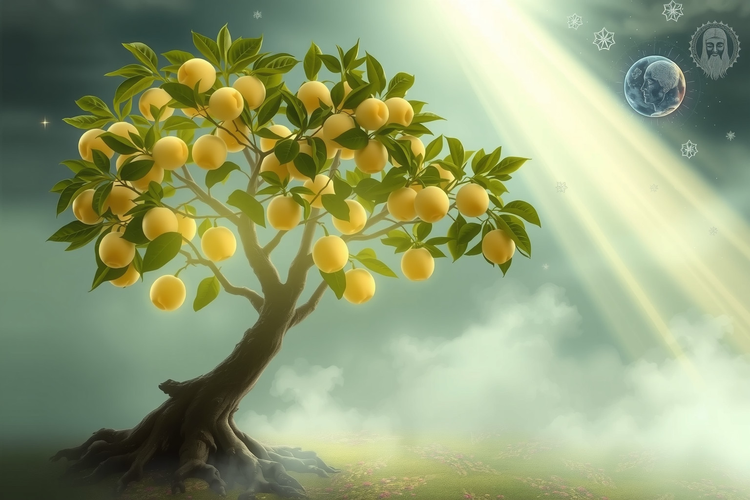 Sognare il melo cotogno in tempio simboleggia rinascita spirituale profonda.