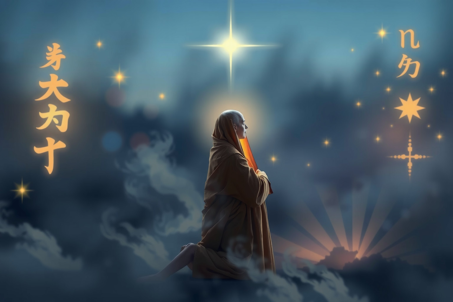 Sognare un monaco mendicante indica ricerca di spiritualità e umiltà.