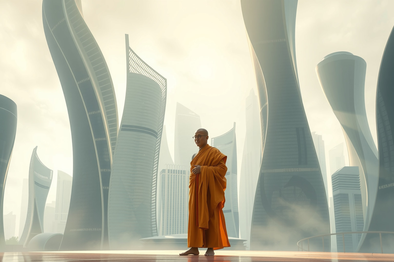 Sognare un monaco mendicante in città simboleggia ricerca spirituale contemporanea.