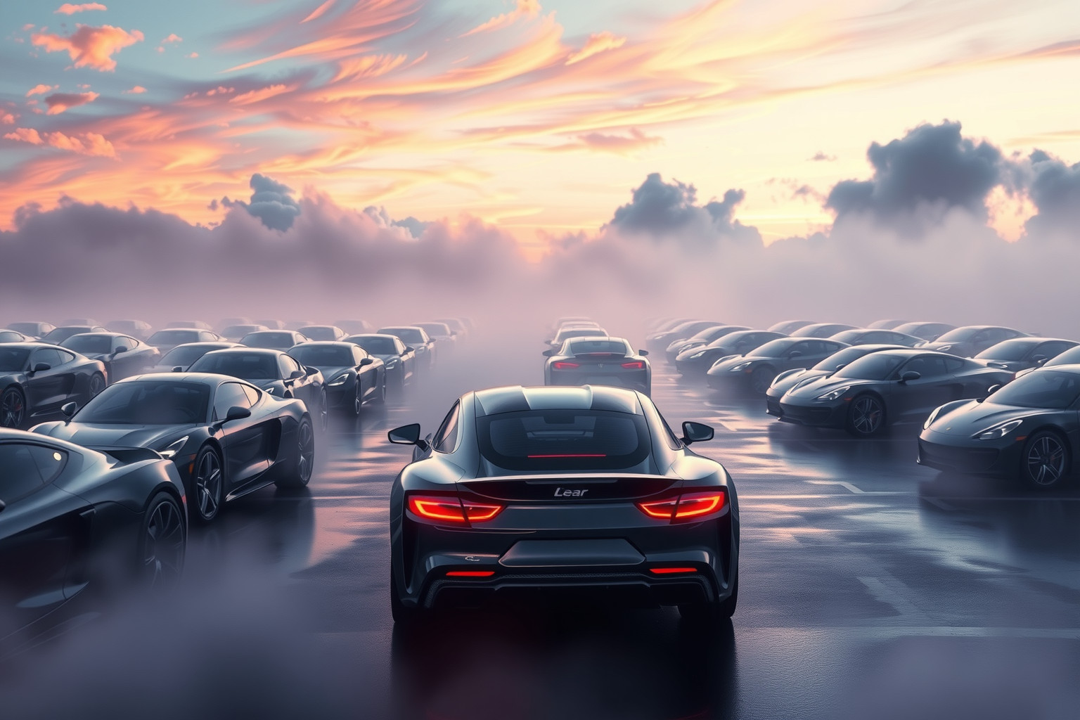 Sognare auto di lusso in parcheggio simboleggia successo e ambizione.