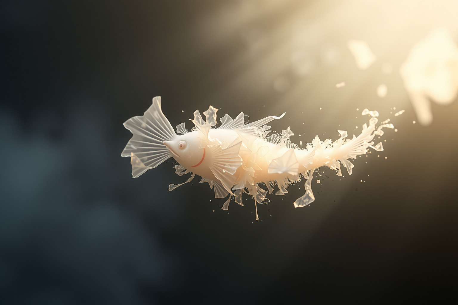Sognare un pesce morto in decomposizione simboleggia perdita e trasformazione interiore.