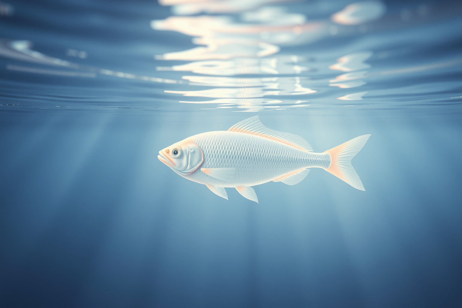 Sognare un pesce morto in pace simboleggia rinascita interiore profonda.