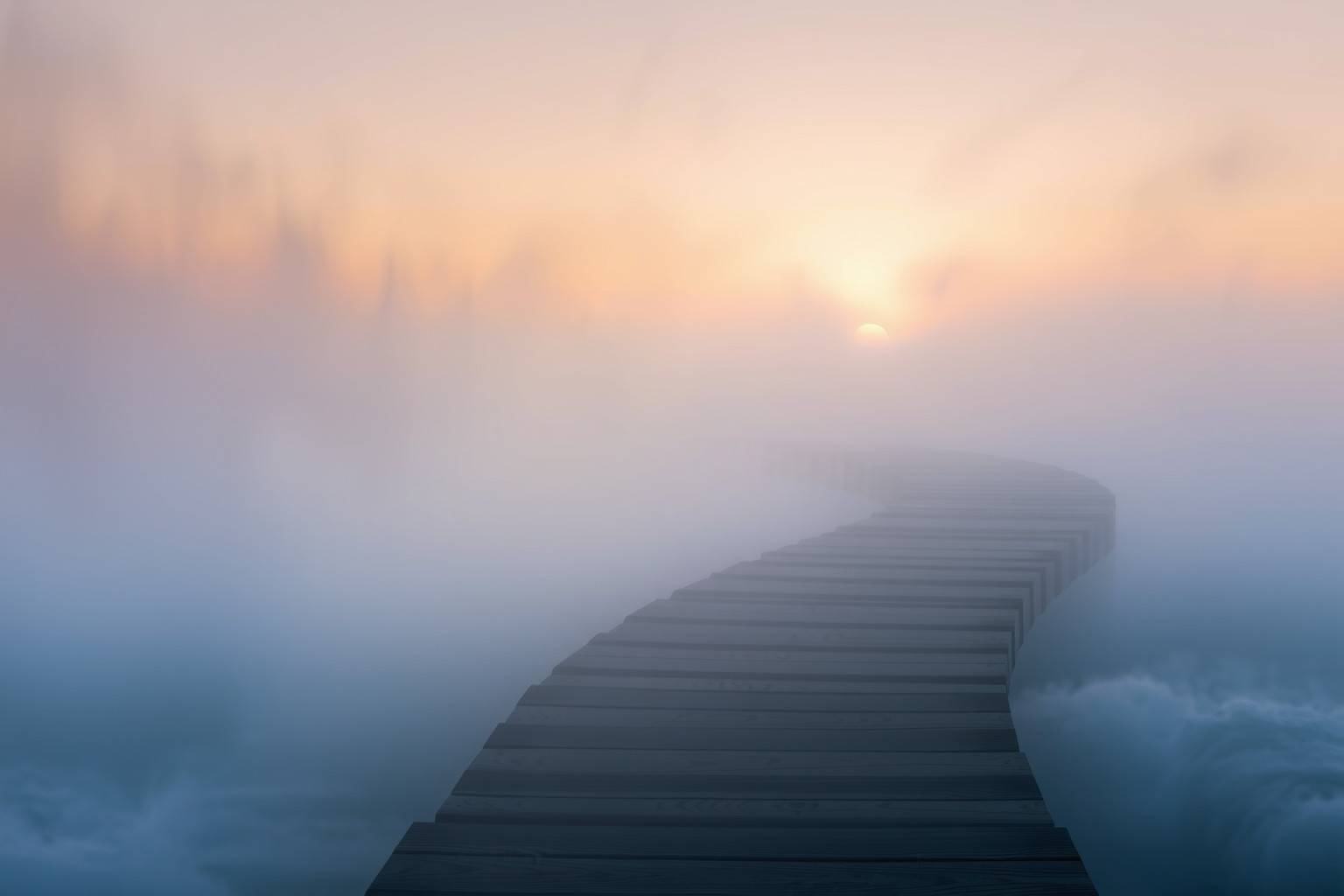 Sognare un pontile nella nebbia riflette confusione e smarrimento interiore.