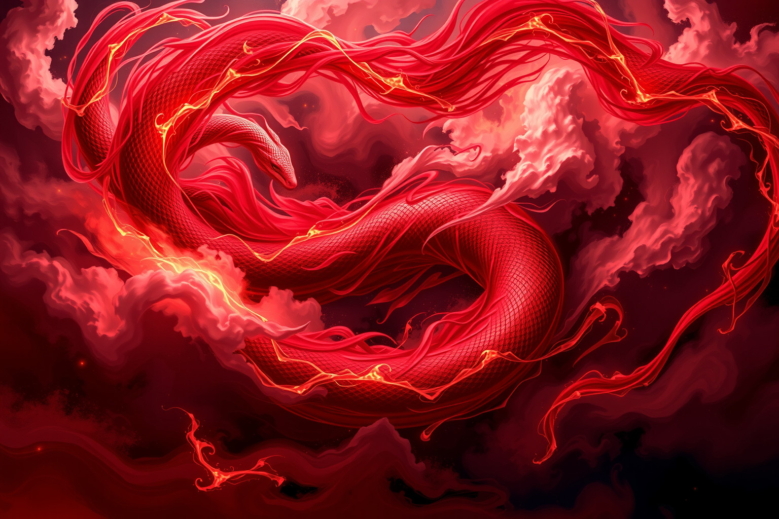 Sognare un serpente rosso simboleggia passioni intense e avvertimenti emotivi.