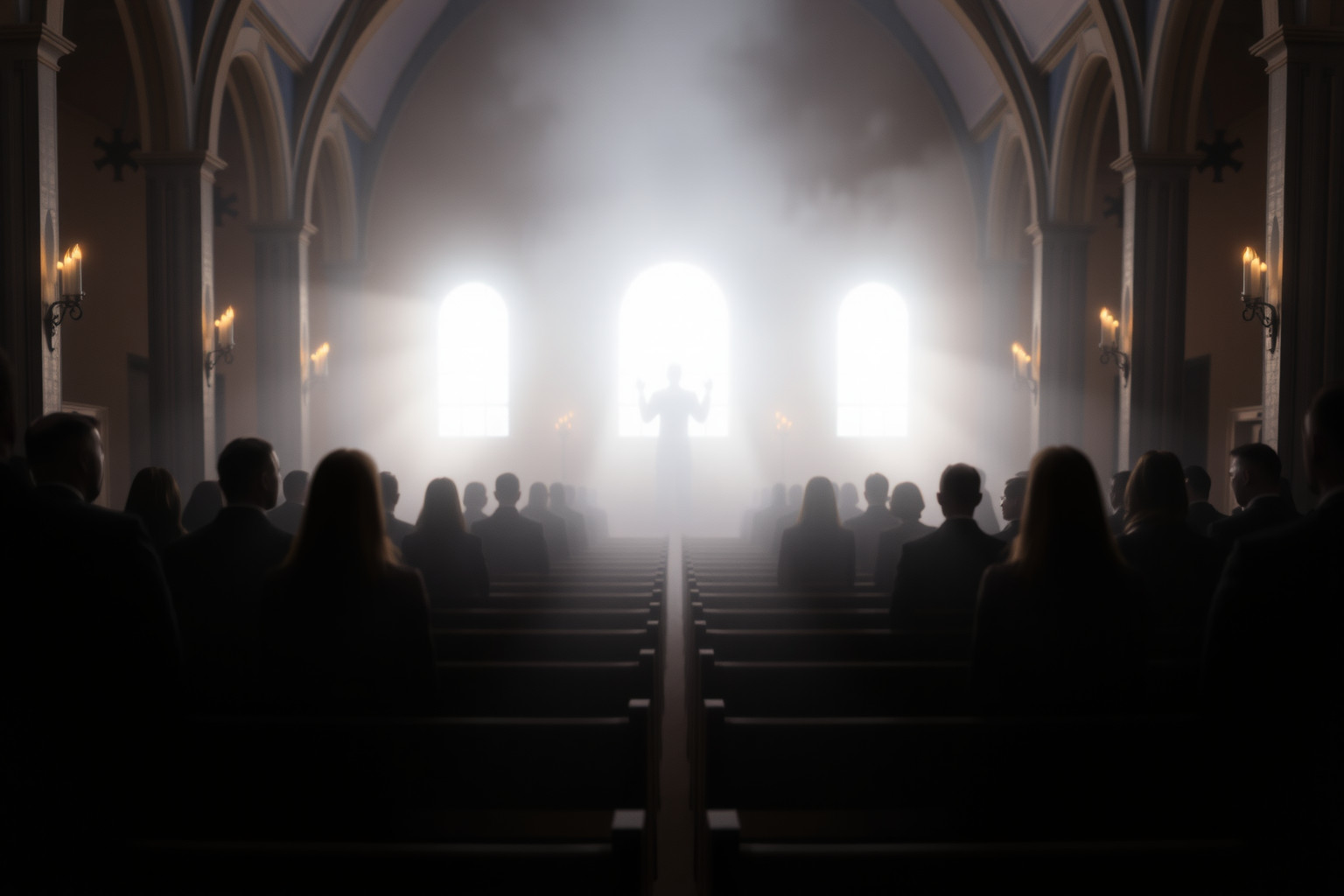 Sognare un servizio in chiesa vuota simboleggia solitudine spirituale profonda.