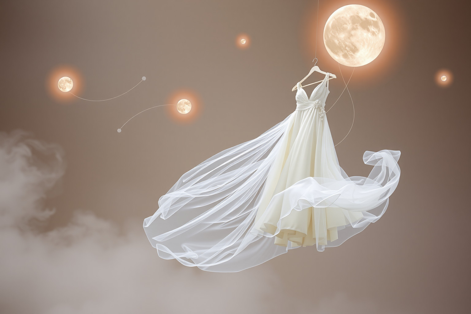 Sognare un vestito da sposa simboleggia nuovi inizi e impegni.