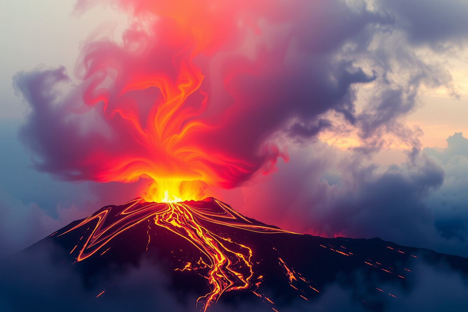 Sognare un vulcano eruttante simboleggia passioni represse e rabbia.