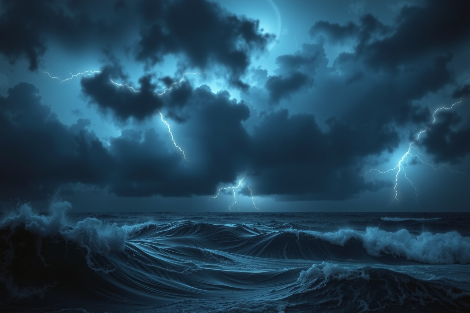 Sognare una notte tempestosa simboleggia emozioni turbolente e conflitti interiori.