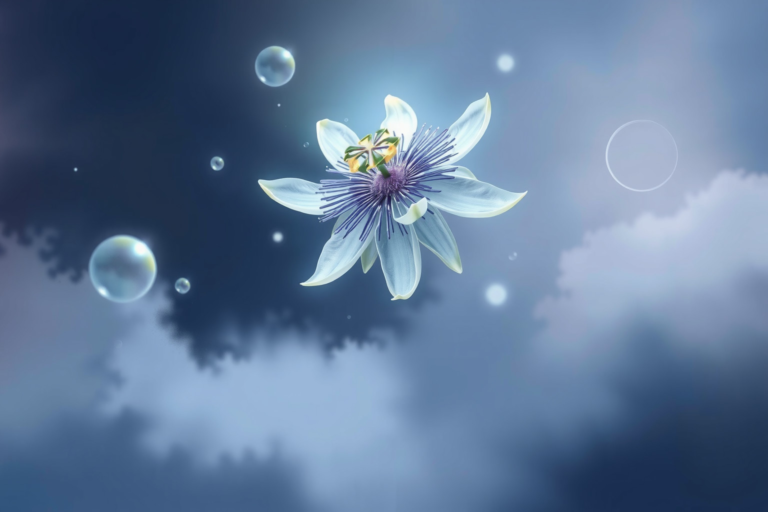 Sognare passiflora blu evoca calma profonda e riflessione interiore.