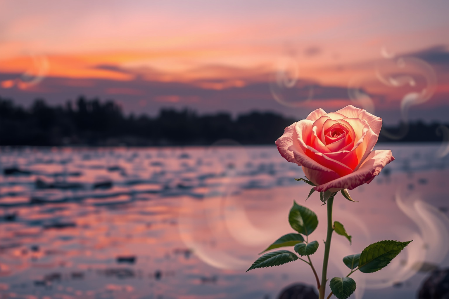 Sognare una rosa di Damasco vicino all’acqua simboleggia rinascita emotiva.