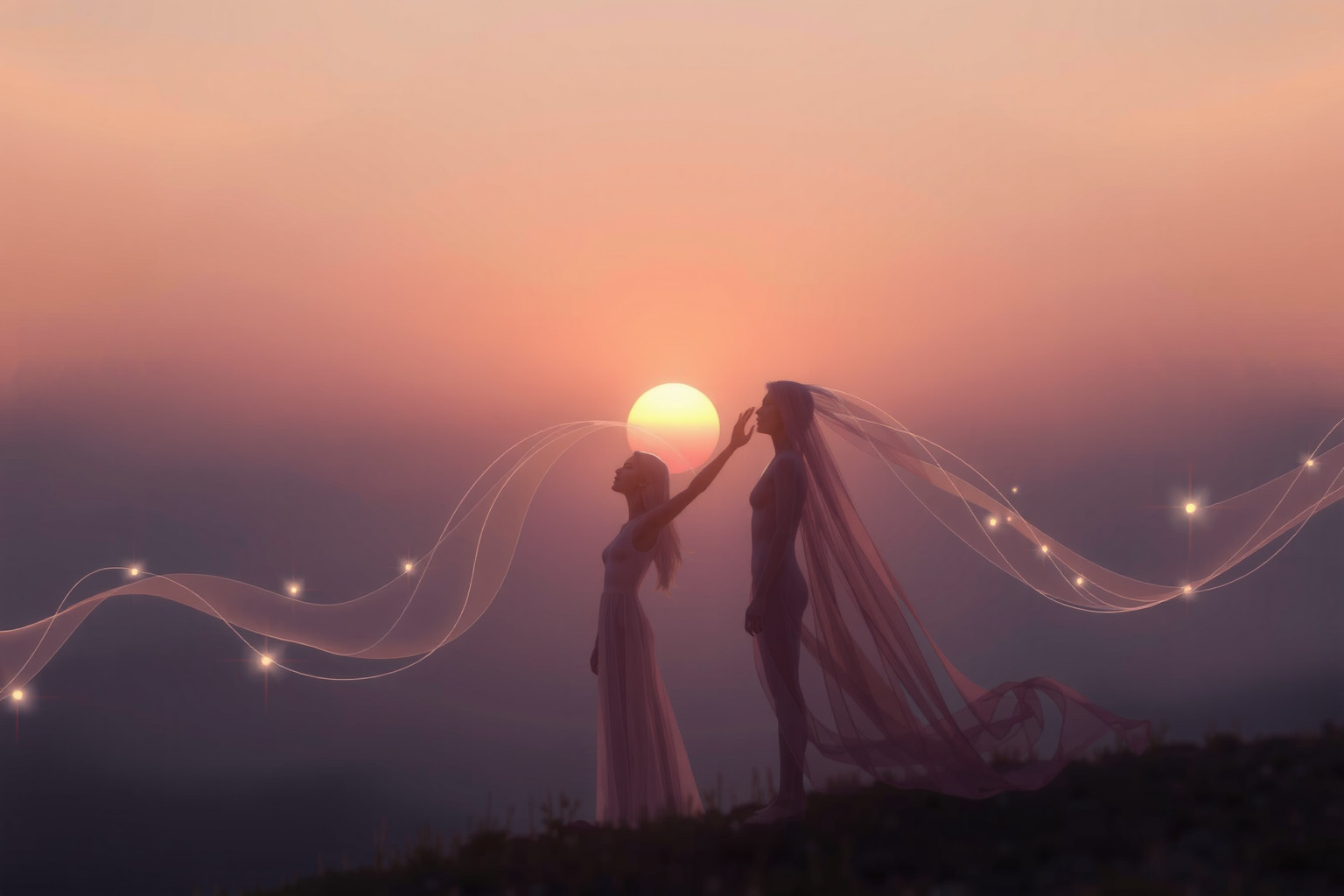 Sognare l'alba insieme simboleggia nuovi legami e rinascite condivise.