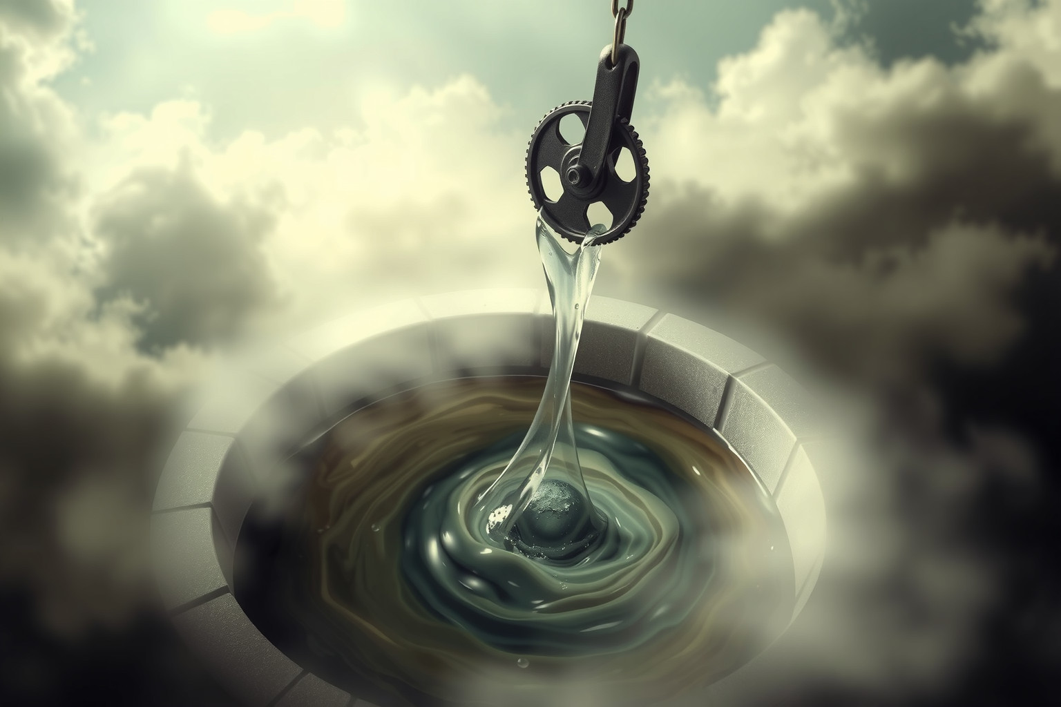 Sognare acqua torbida dal pozzo indica confusione emotiva profonda.