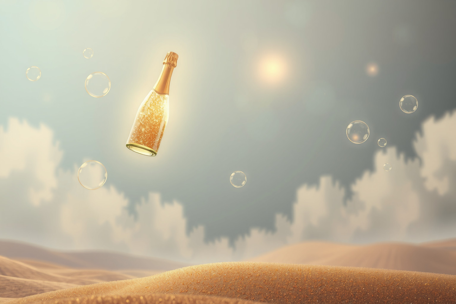 Sognare champagne in luoghi insoliti indica cambiamenti inaspettati.