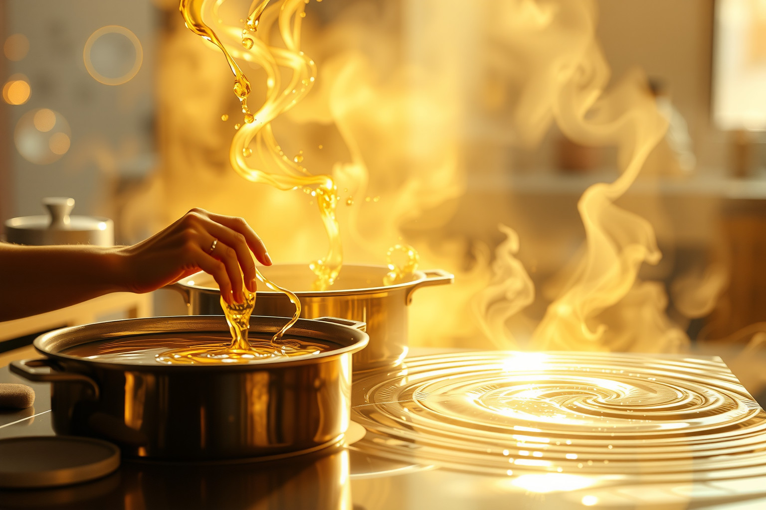 Sognare olio abbondante indica abbondanza e creatività in cucina.