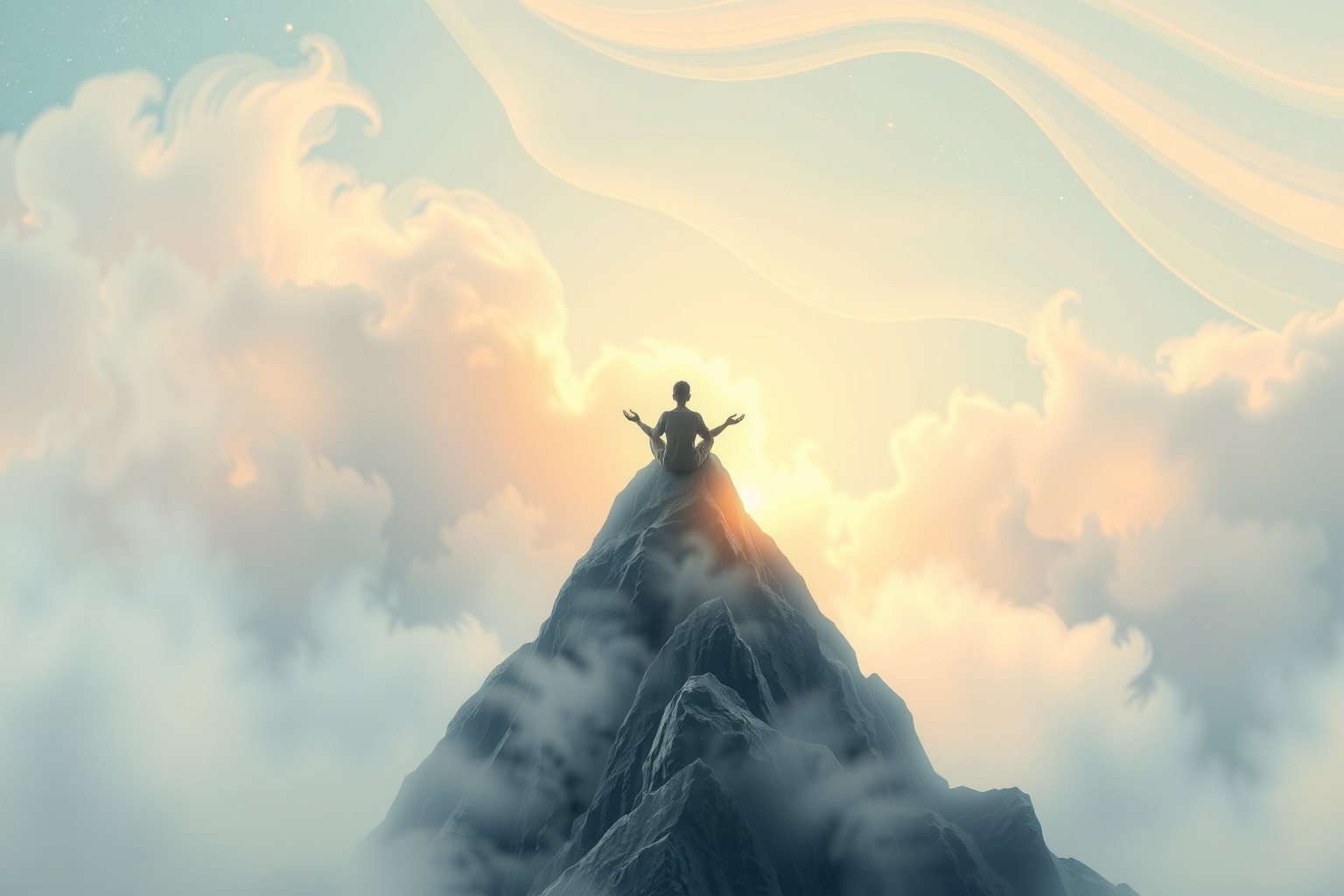 Sognare di meditare su una montagna simboleggia pace interiore profonda.