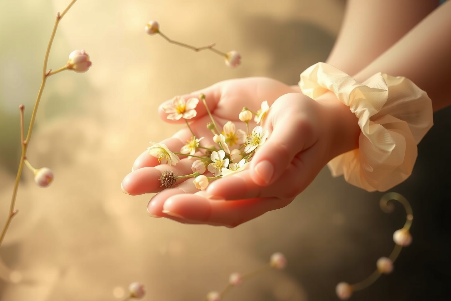 Sognare mani giocose che raccolgono fiori simboleggia gioia e creatività.