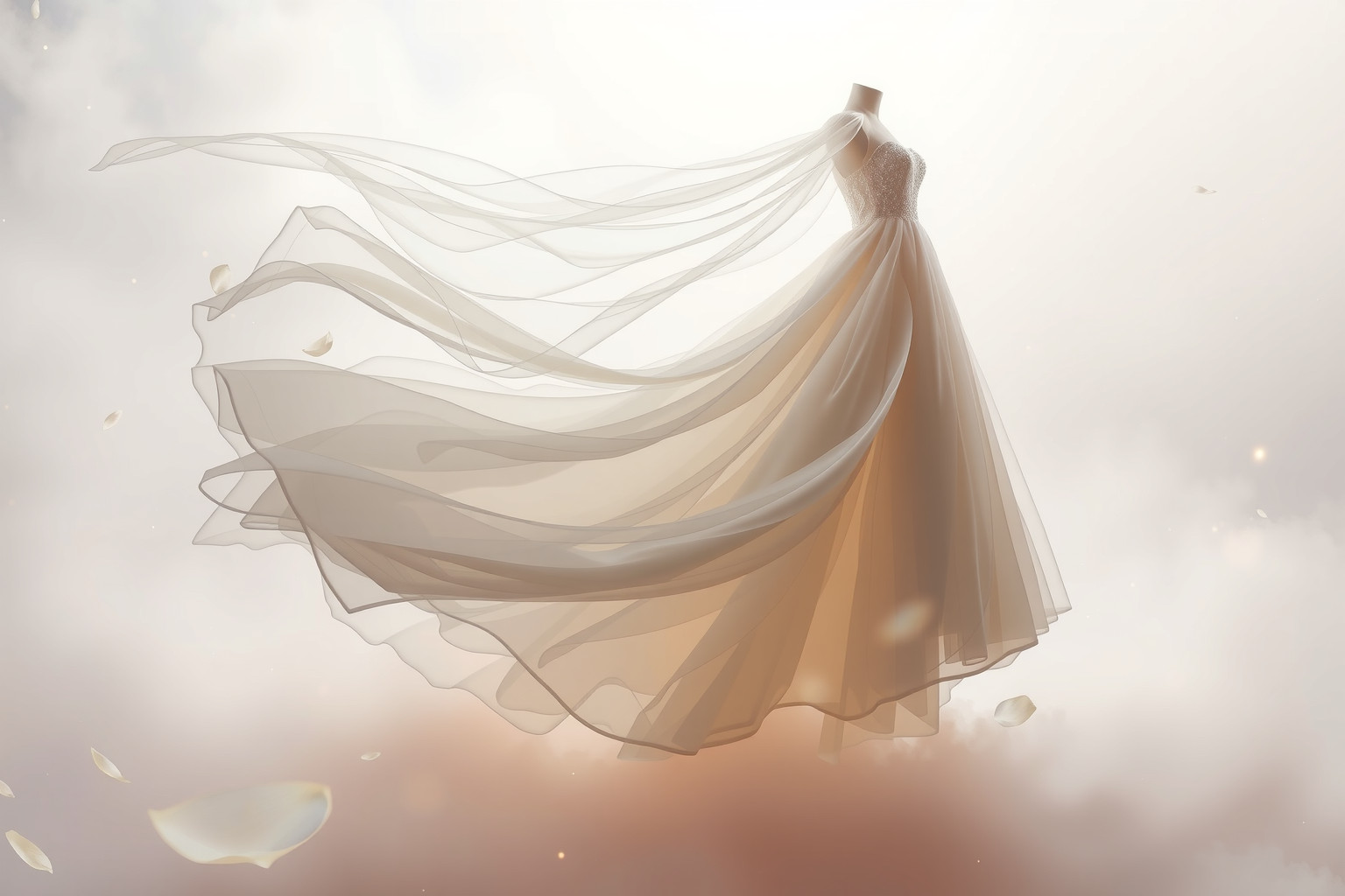 Sognare abito da sposa che cambia simboleggia trasformazioni interiori profonde.