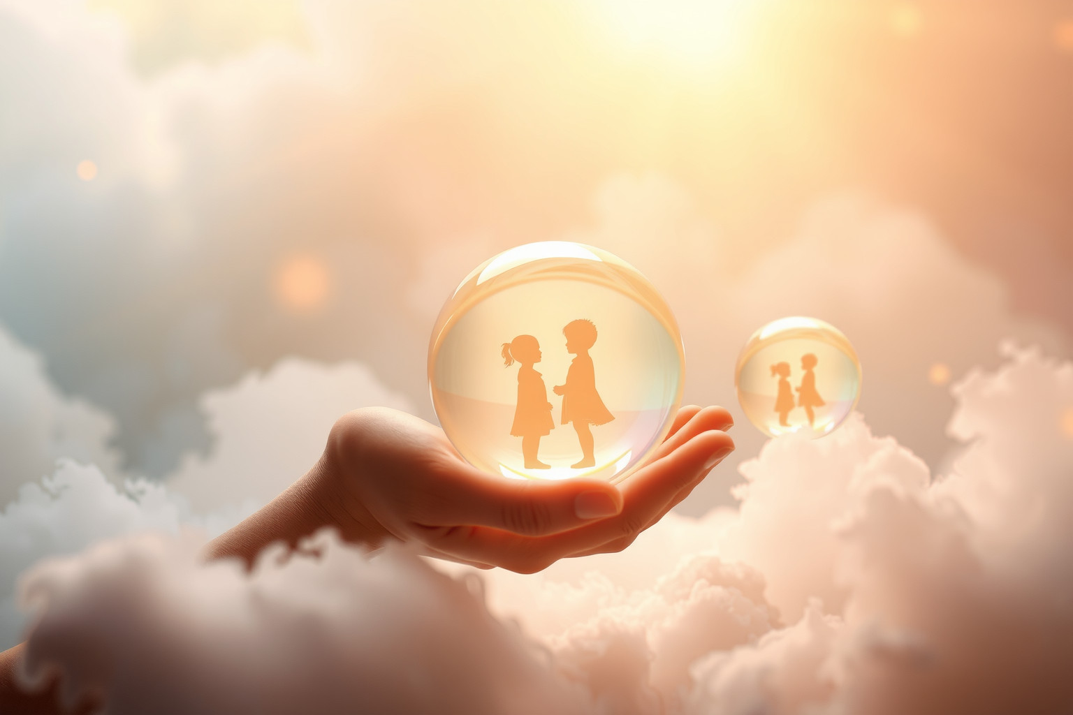Sognare un bacino con bambini simboleggia protezione e innocente affetto.
