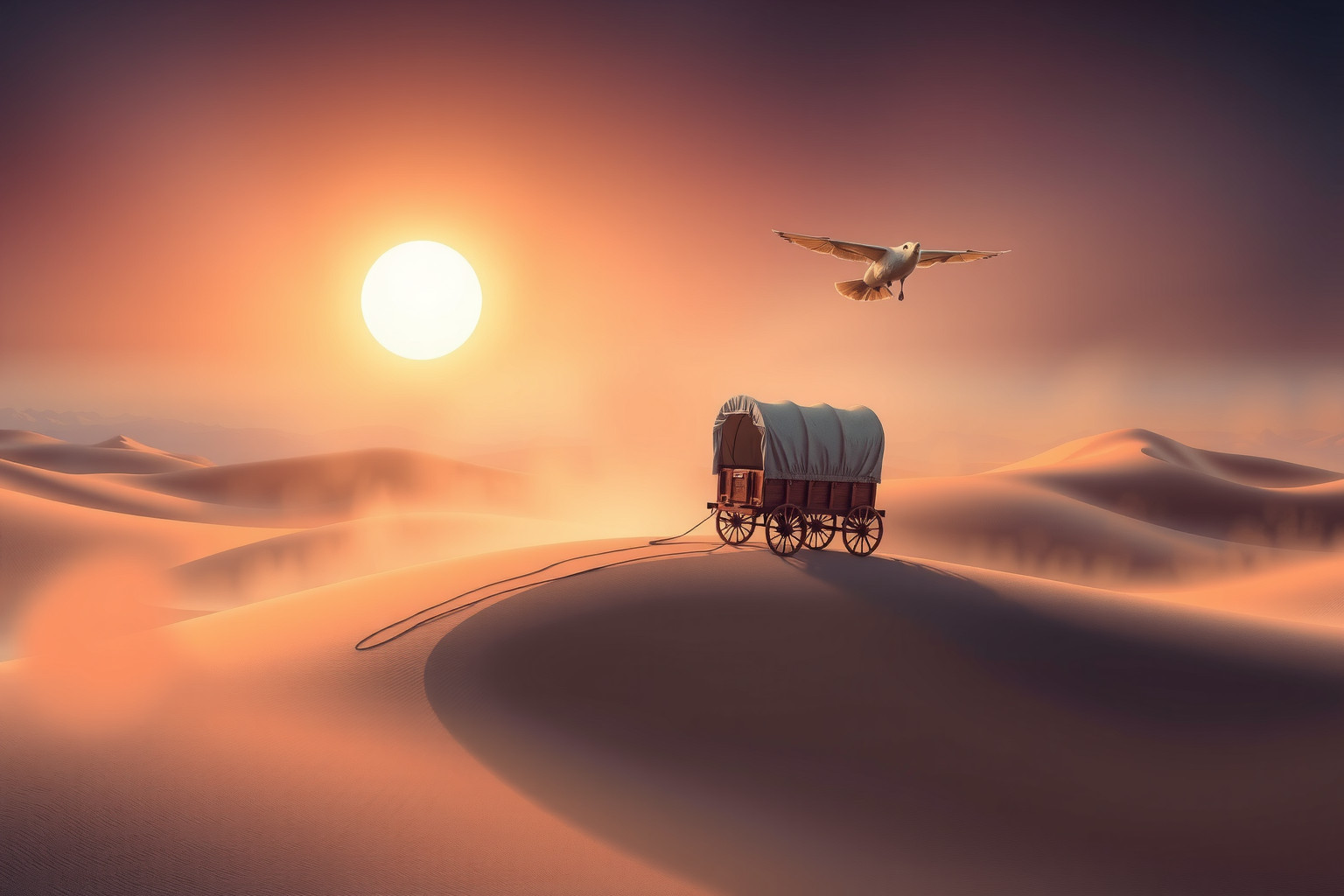 Sognare un carro in desertico indica solitudine e nuove avventure interiori.