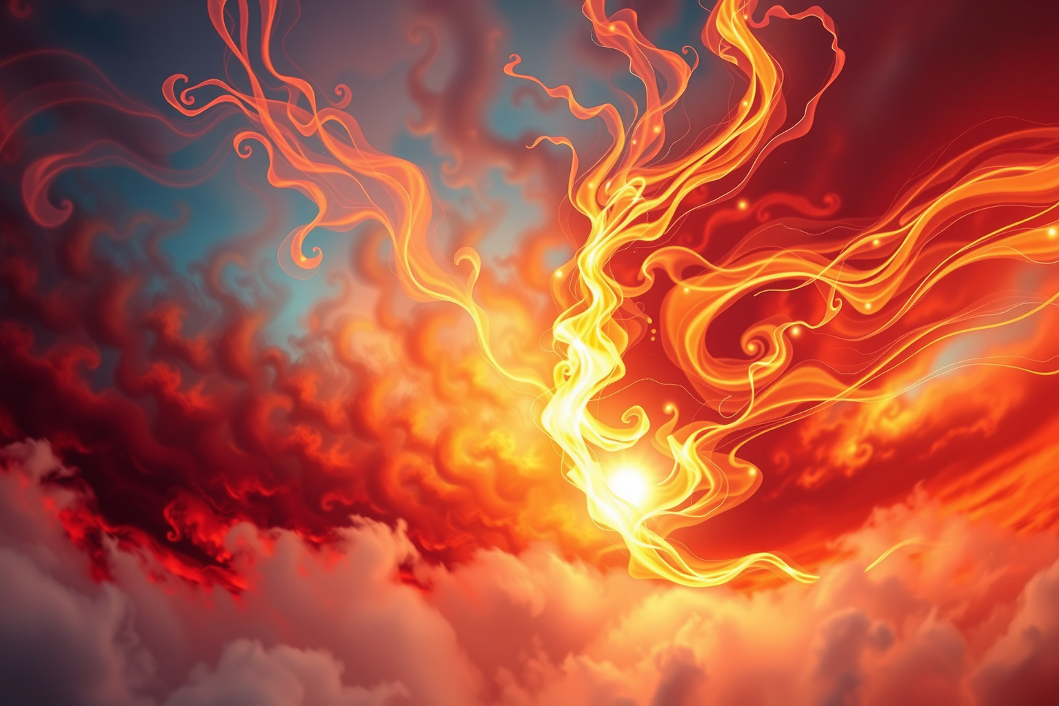 Sognare un cielo infuocato in Pentecoste simboleggia ispirazione divina intensa.