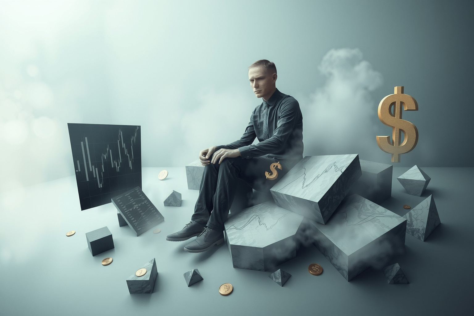 Sognare un economista in crisi riflette paure finanziarie interiori profonde.