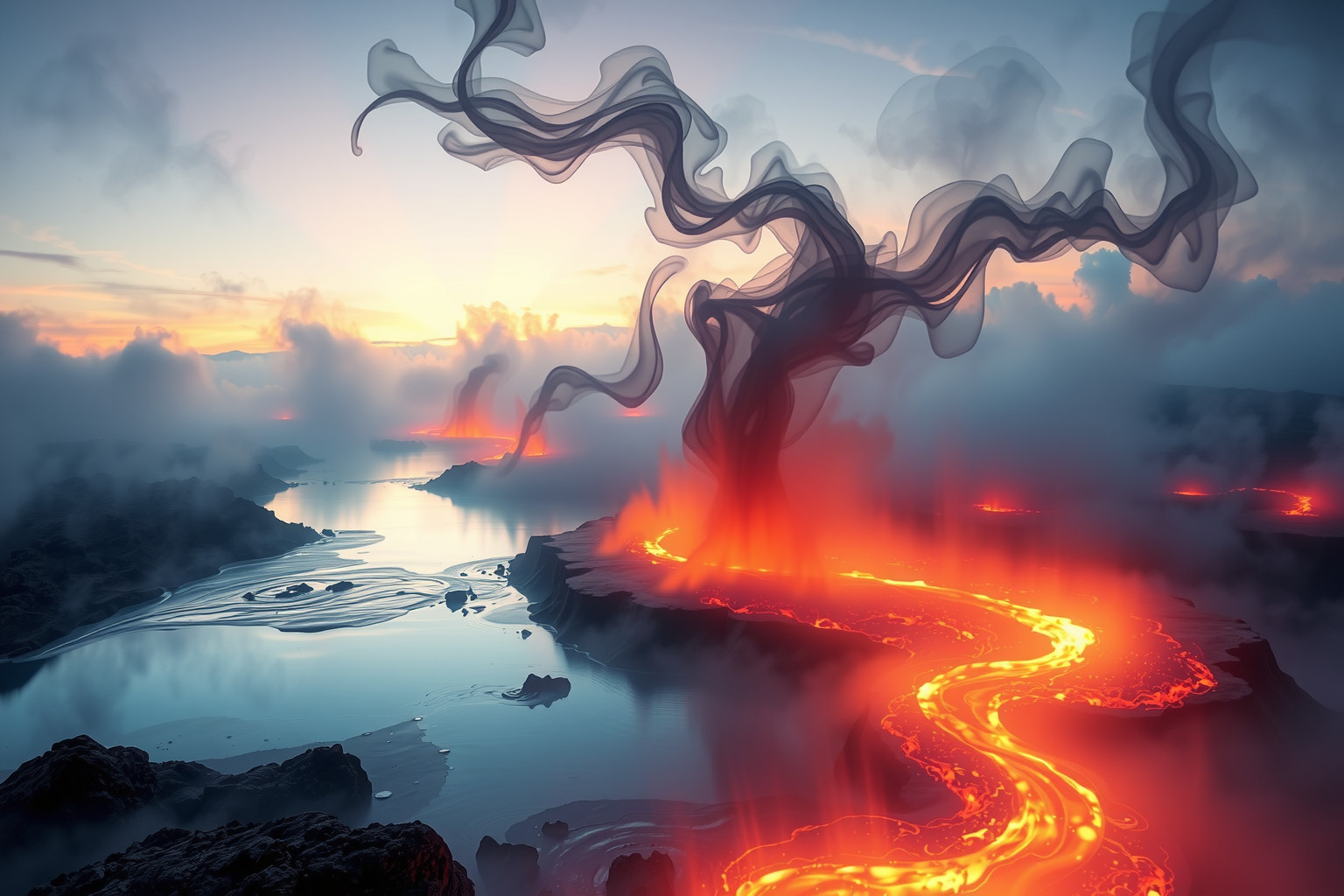 Sognare un fiume di lava simboleggia trasformazioni profonde e inevitabili.