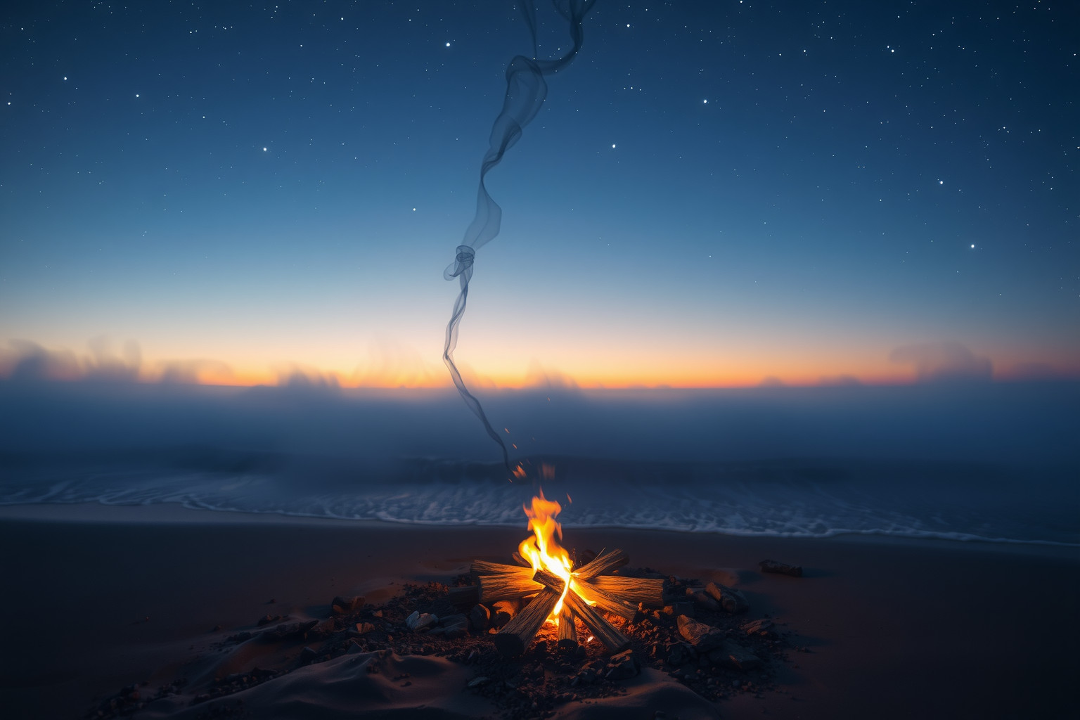 Sognare un fuoco di veglia simboleggia protezione e guida spirituale.