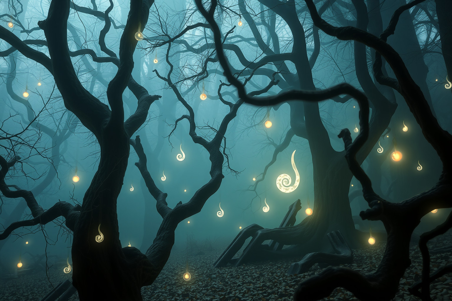Sognare incantesimi in foresta simboleggia trasformazione e mistero naturale.
