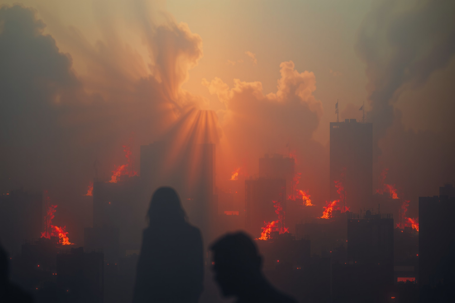 Sognare incendi cittadini riflette ansie profonde e conflitti interiori.