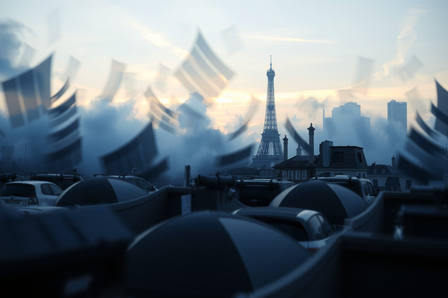 Sognare un incidente a Parigi riflette ansia per disordini imminenti.