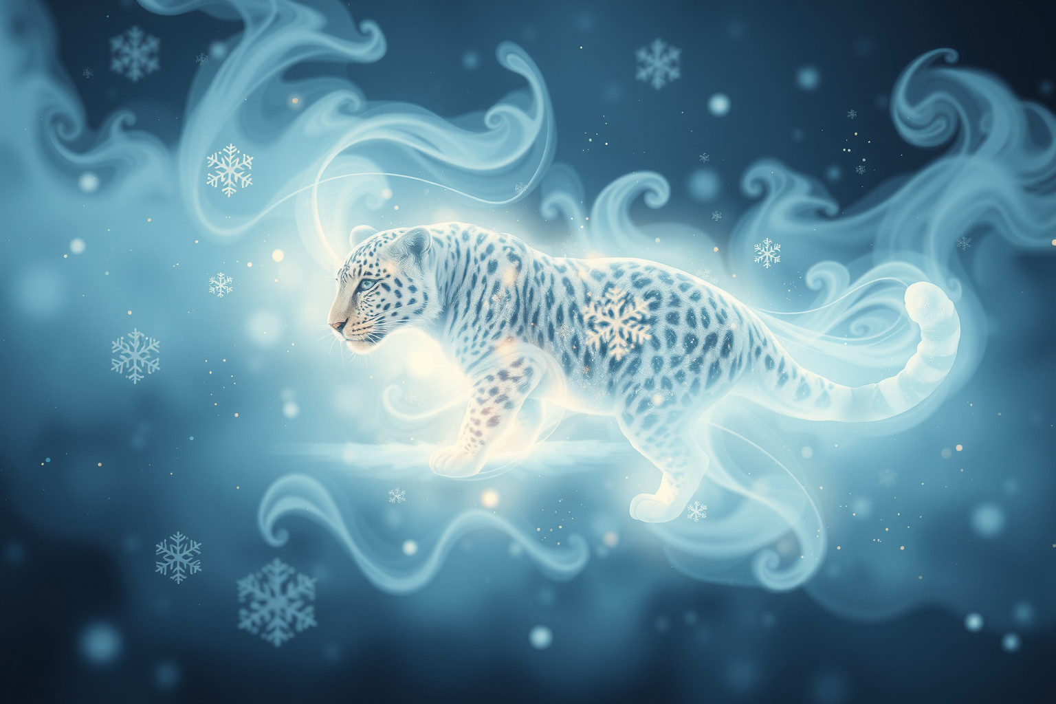 Sognare un leopardo sulla neve simboleggia forza e adattamento.