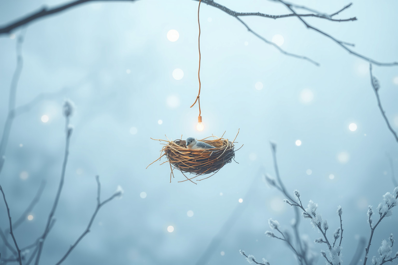 Sognare un nido di rondine in inverno simboleggia speranza nascosta.