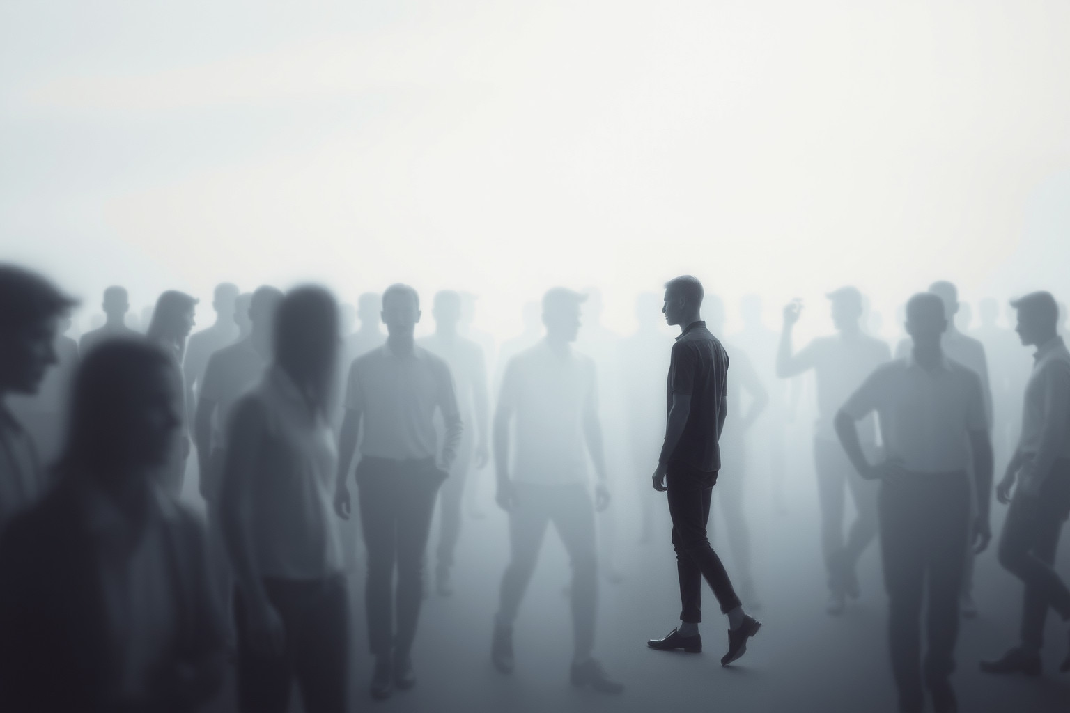 Sognare un pazzo in gruppo riflette spesso senso di isolamento sociale.