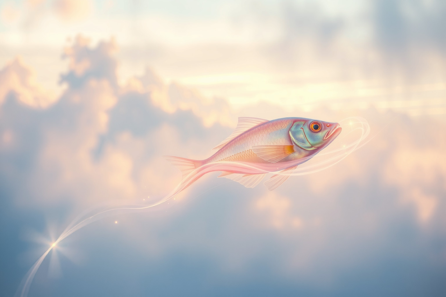 Sognare un pesce volante che scompare simboleggia opportunità sfuggenti.