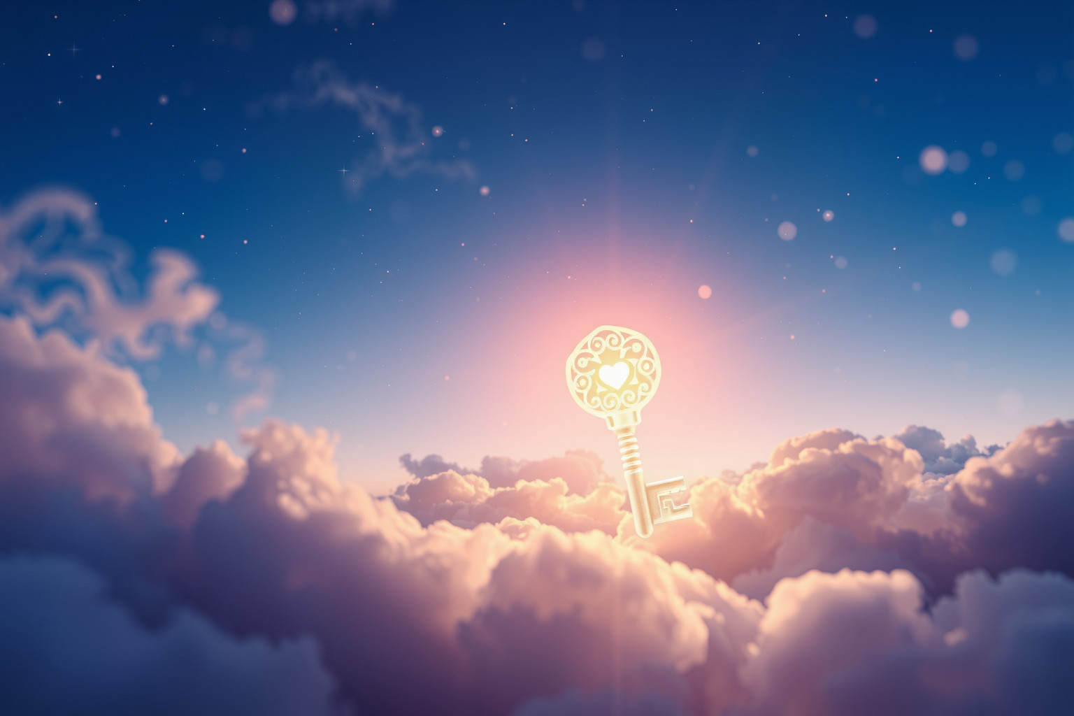 Sognare una chiave nel cielo simboleggia speranze e possibilità infinite.
