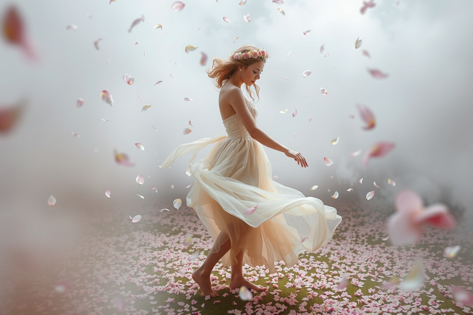 Sognare corona di fiori danza simboleggia bellezza effimera e armonia.