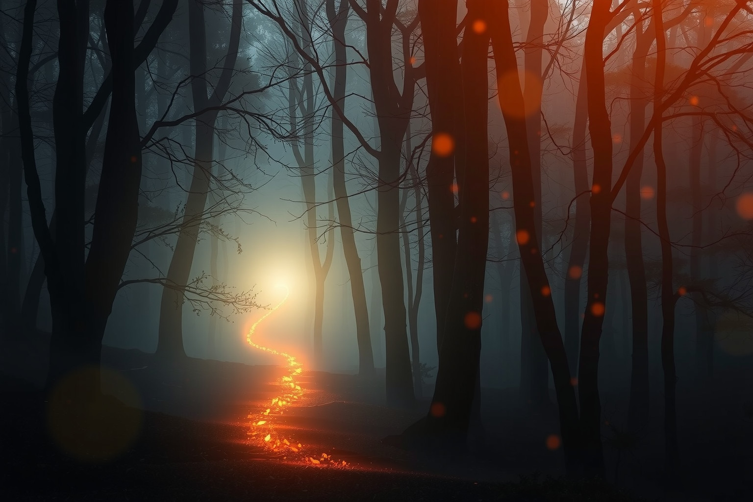 Sognare fiaccolata in foresta simboleggia guida in tempi oscuri.